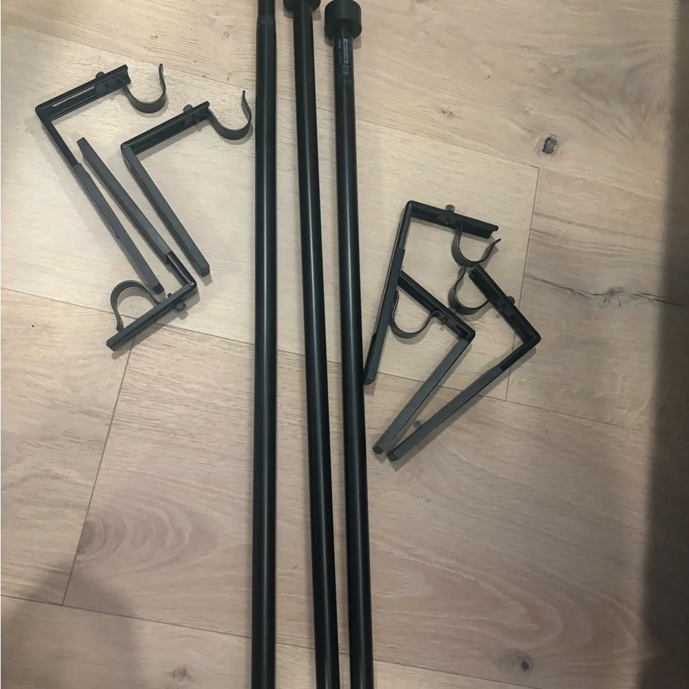 3 IKEA RÄCKA Curtain rod, black, 28-47 